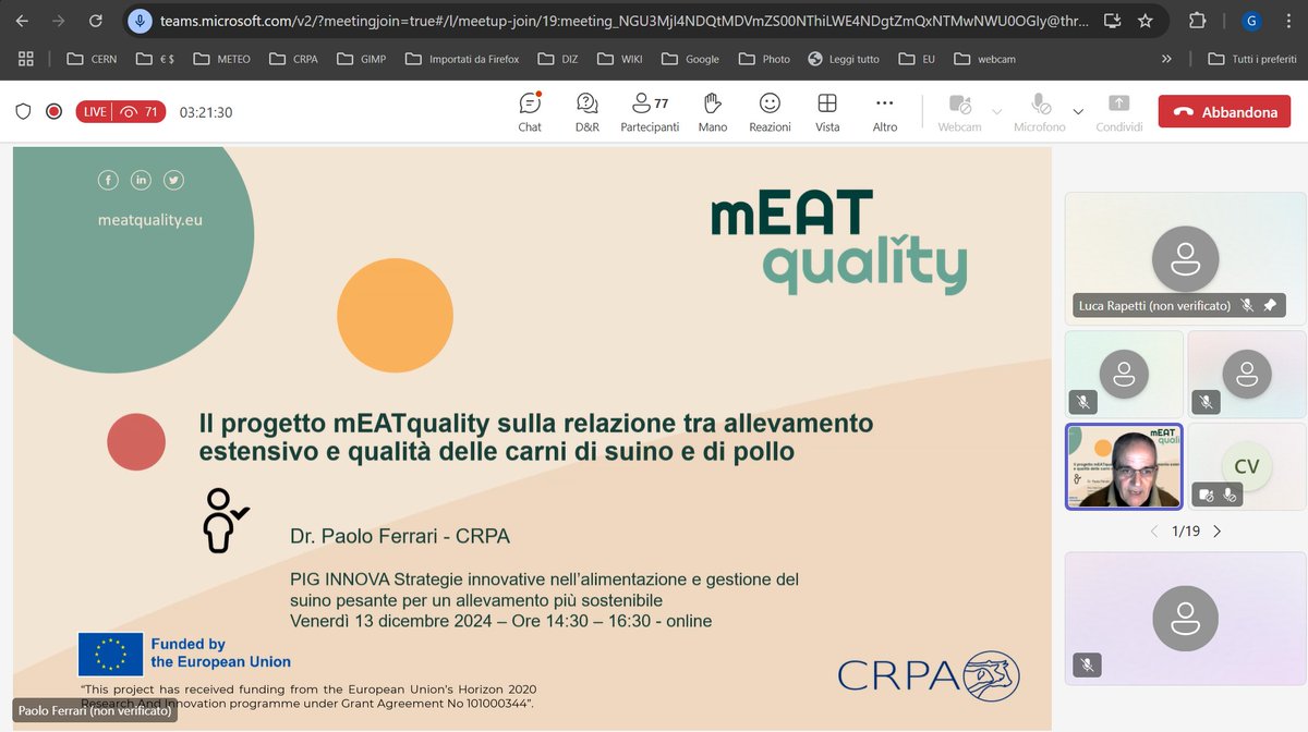Al convegno finale del progetto #PIGinnova presentato da #PaoloFerrari ad allevatori e professionisti il progetto europeo <a href="/mEATqualityEU/">mEATquality</a>.  
Visita il sito meatquality.eu
<a href="/SostenCarni/">Carni Sostenibili</a> <a href="/AssAspa/">ASPA - Ass. per la Scienza e Produzioni Animali</a> <a href="/agronotizie/">AgroNotizie</a>