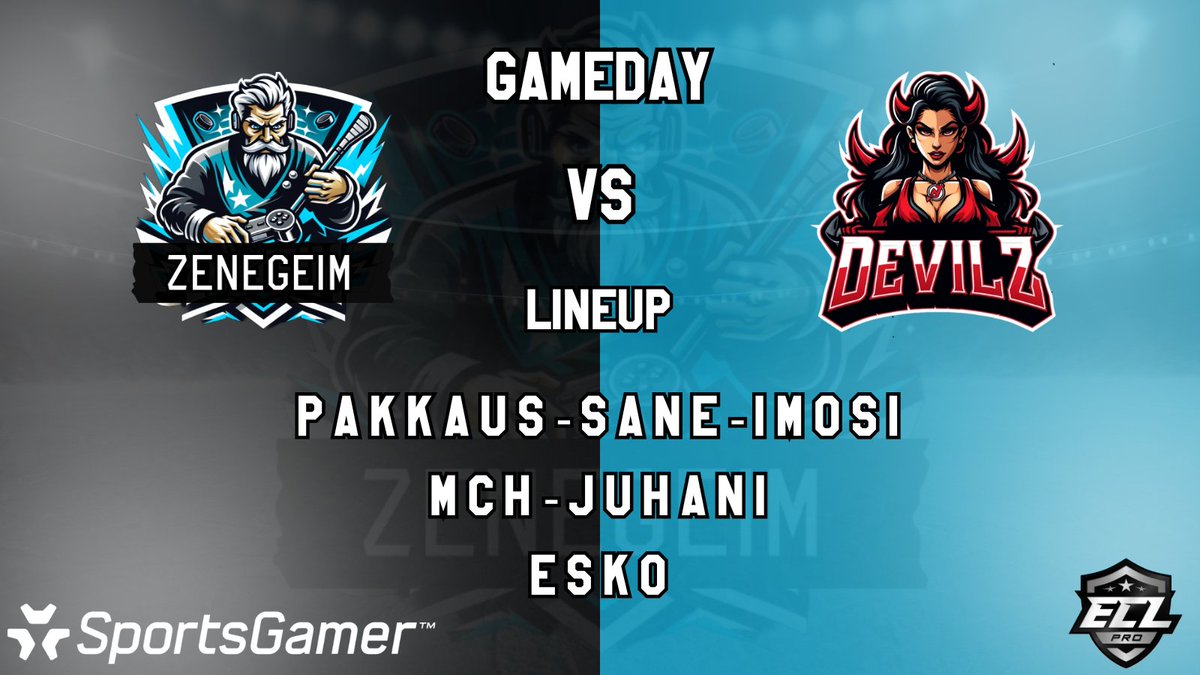 #GameDay (15/15) 

🆚Devilz
🕙20cet 
🎙️<a href="/twitchmkine/">mkine</a>
📺twitch.tv/mkine

#ECL25Winter
<a href="/SportsGamerGG/">SportsGamer</a>
#KouvolanLakritsi 
#eHockey