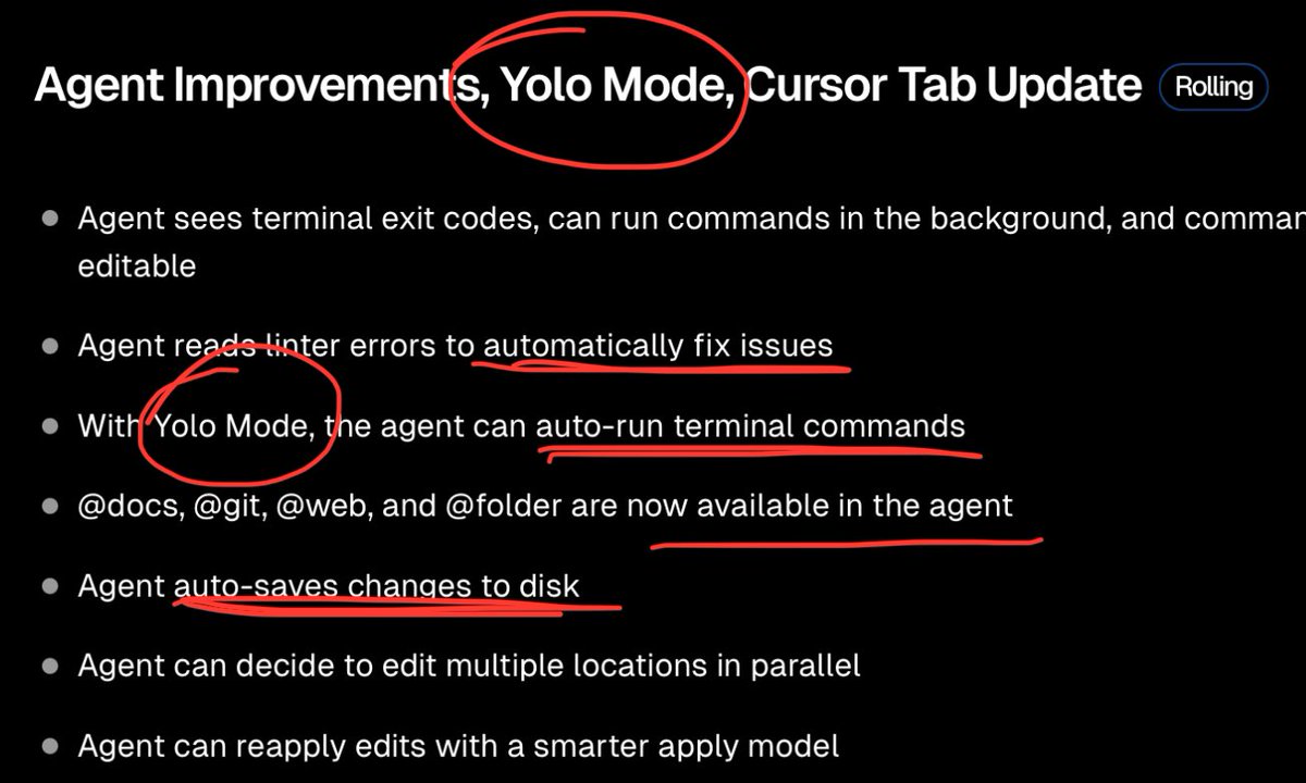 RayFernando1337's tweet image. Caution please use protection. YOLO mode in Cursor 0.44 is live.