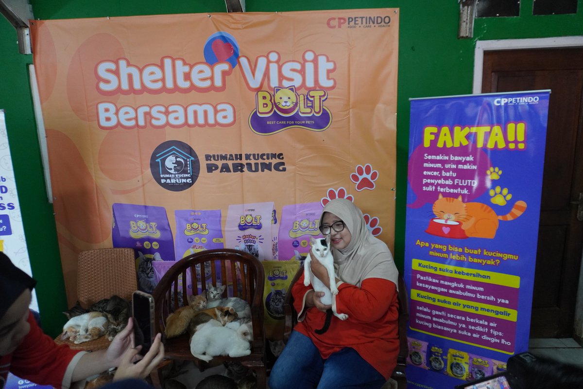 kochengfs's tweet photo. Siapa bilang merawat kucing itu gampang? 

Di Shelter Rumah Kucing Parung, aku belajar banyak soal perawatan dan nutrisi terbaik buat kucing kesayangan. 

Dari tips drh. Neno Sukelan sampai aksi nyata BOLT mendukung shelter ini, semuanya bikin aku makin sadar pentingnya perhatian ekstra buat mereka 🐱💛 

Selain itu pada  acara shelter visit ini, BOLT turut memberikan edukasi mengenai pentingnya minum untuk kucing untuk menjaga kesehatannya

Yuk, jangan lupa kasih nutrisi terbaik untuk si mpus kamu! 

#BOLTxRKP #PeduliKucing #BoltPetCare
