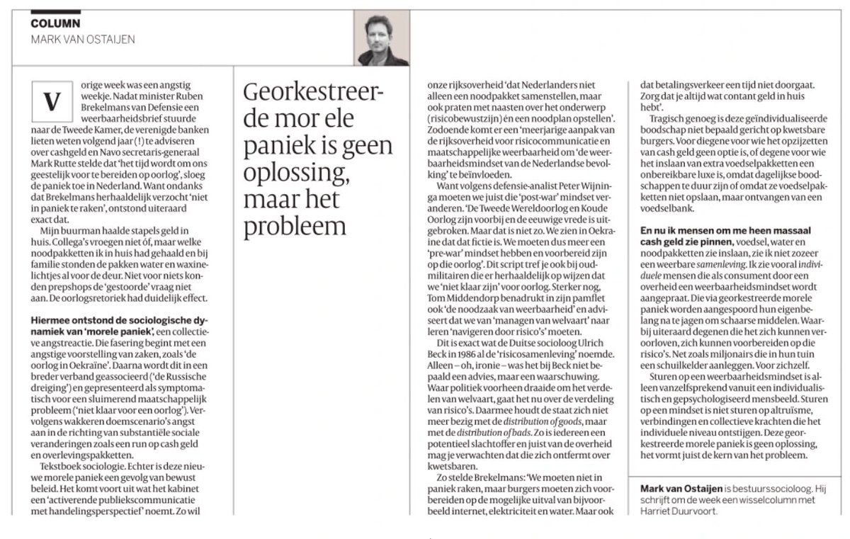 Nieuwe <a href="/volkskrant/">de Volkskrant</a> column. Over morele paniek