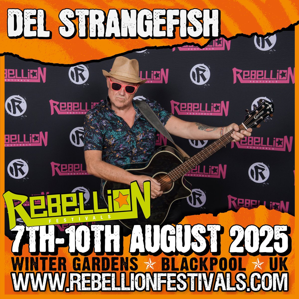 Really looking forward to playing Rebellion Punk Music Festival this year with my full band...
'The Del Strangefish Inexperience' 
Grab your tickets whilst they're still at the discounted 'mid-price'
WEEKEND TICKETS - rebellionfestivals.com/buy-tickets 😎👍