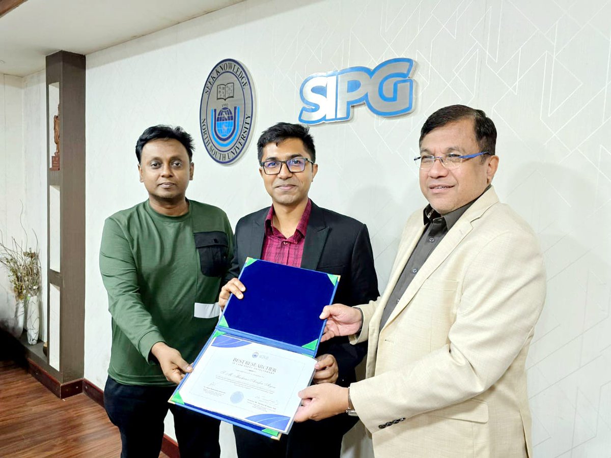 Congratulations! to Md. Parvez Hasan Yousuf and S M Mashrur Arafin Ayon, Research Associates at SIPG, NSU, for being awarded the ‘BEST RESEARCHER’ in Case Study Development.