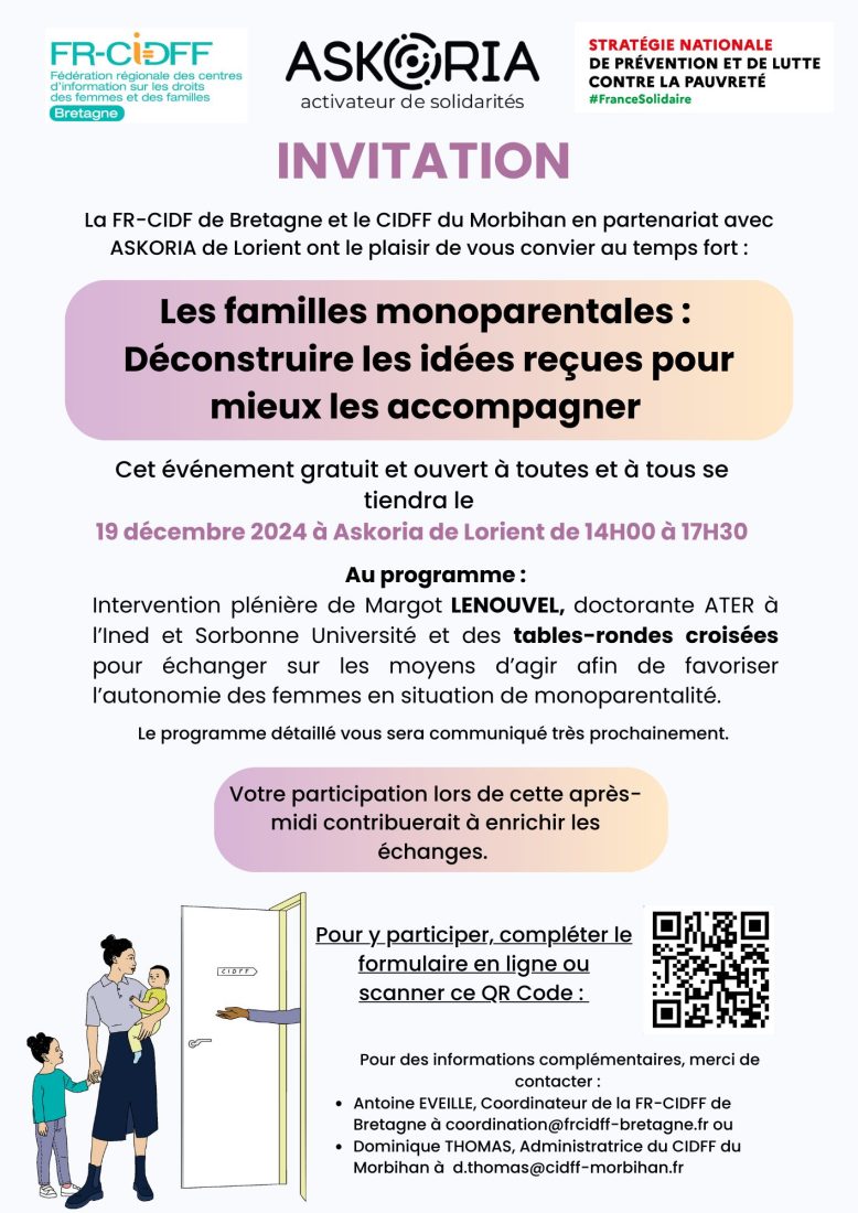 Le Cavalier Bleu (@ed_cavalierbleu) on Twitter photo Demain à partir de 14h, après midi d'échanges sur les familles monoparentales, avec la présence de Margot Lenouvel qui a contribué au livre "Idées reçues sur les familles monoparentales", à Lorient, organisé par le <a href="/cidff56/">CIDFF du Morbihan</a>
Inscriptions ici : bretagne-fr.cidff.info/evenements/les… Demain à partir de 14h, après midi d'échanges sur les familles monoparentales, avec la présence de Margot Lenouvel qui a contribué au livre "Idées reçues sur les familles monoparentales", à Lorient, organisé par le <a href="/cidff56/">CIDFF du Morbihan</a>
Inscriptions ici : bretagne-fr.cidff.info/evenements/les…