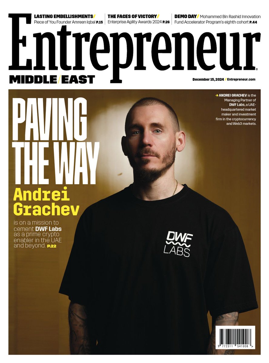 EntMagazineME's tweet photo. Our second December 2024 issue is here, and it is headlined by Andrei Grachev (@ag_dwf), Managing Partner at DWF Labs (@dwflabs). Also in this issue: @mbrifund, #PieceOfYou, @qicard, and much more! Read/download the issue for free: https://t.co/C6mx0L7DGr https://t.co/UR5d9wO09R