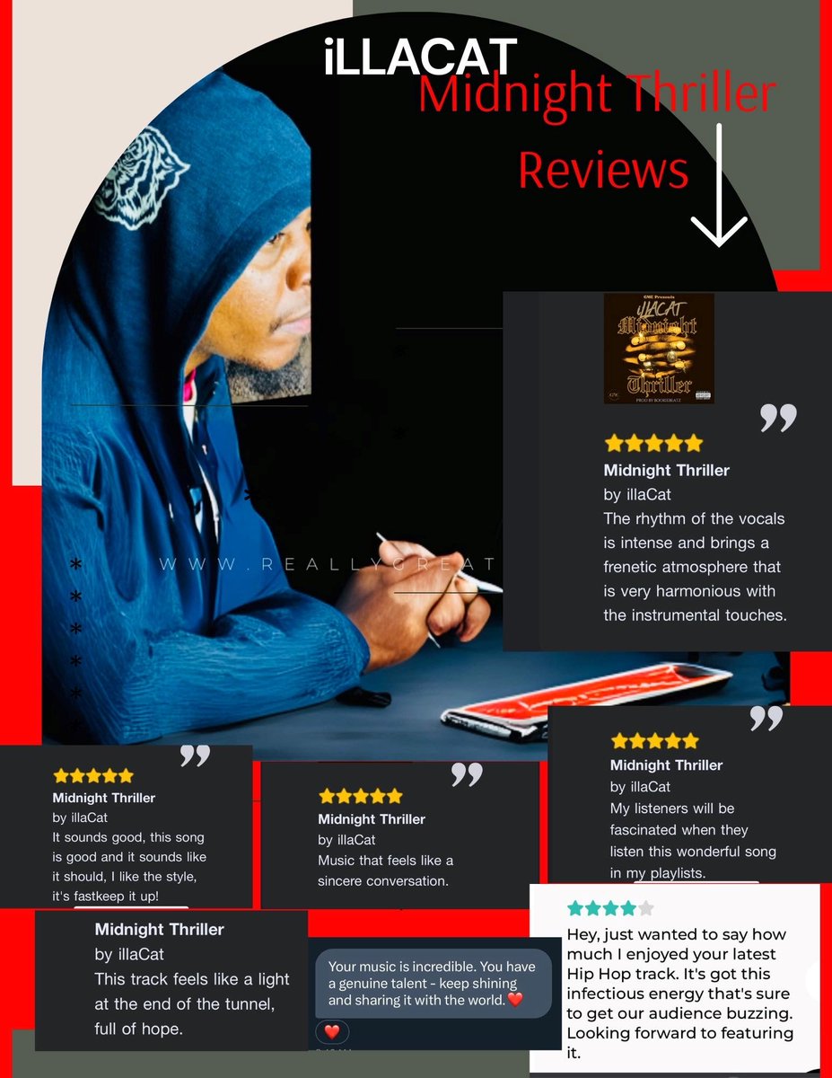 #MuzicNotezPRO - The reviews are in. Have you listened to the new single Midnight🕛Thriller by <a href="/iLLACAT_SWC/">iLLACAT</a>? Stream it now on all digital platforms.

SouthWeesst!!! #newhiphop #newsingle #southwest #westcoast #eastcoast #midwest #downsouth #wicked #rapmusic #illacat #illatime