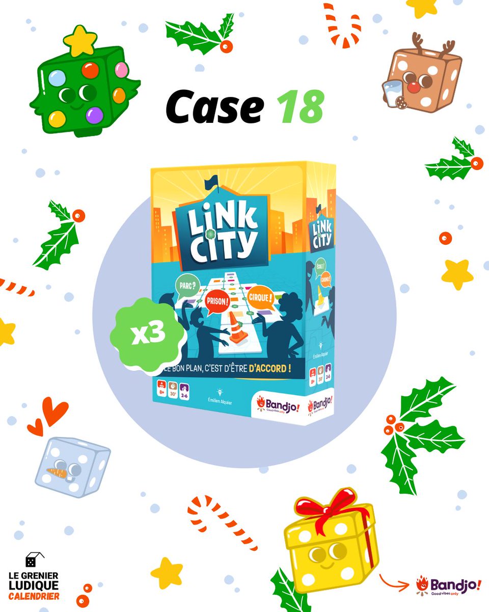 β₯οΈ π±Le Grenier Ludique, l'application (@grenierludique) on Twitter photo π΄ #CalendrierDuGrenier | Case 18
π Γ gagner : 1 x #LinkCity
β‘οΈ RT + Follow <a href="/GrenierLudique/">Le Grenier β¨ | Petits objets pour grands joueurs</a> & <a href="/bandjogames/">Bandjo</a>
Β
Ouvert Γ π«π· & π§πͺ
β
TAS le 20/12/24 - 20H (#Concours aussi sur FB et IG)
#jds #bgg #concours #noel #calendrierdelavent #giveaway #jeuconcours #j2s #jeu #noel #partygame π΄ #CalendrierDuGrenier | Case 18
π Γ gagner : 1 x #LinkCity
β‘οΈ RT + Follow <a href="/GrenierLudique/">Le Grenier β¨ | Petits objets pour grands joueurs</a> & <a href="/bandjogames/">Bandjo</a>
Β
Ouvert Γ π«π· & π§πͺ
β
TAS le 20/12/24 - 20H (#Concours aussi sur FB et IG)
#jds #bgg #concours #noel #calendrierdelavent #giveaway #jeuconcours #j2s #jeu #noel #partygame