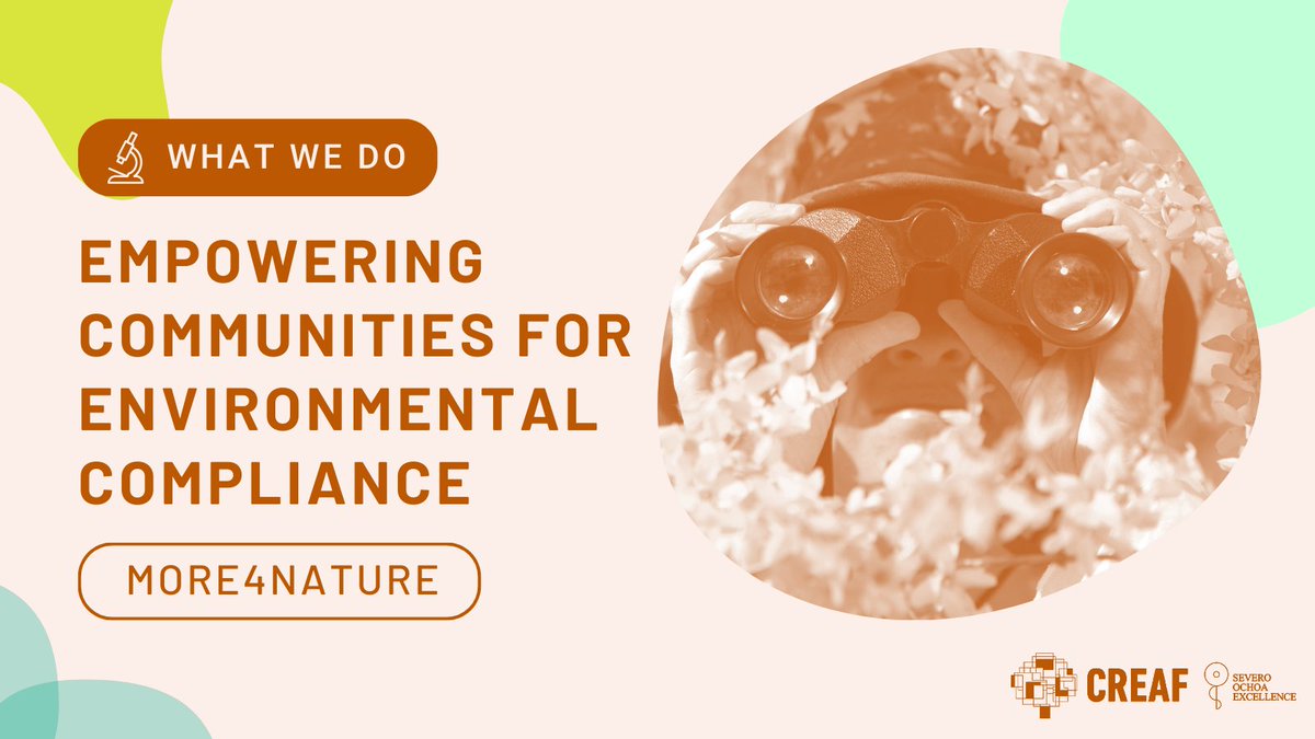 Can citizens save nature? With <a href="/more4nature/">more4nature</a>, we’re getting closer! 🚀 How? Putting #citizen data &amp; action at the heart of monitoring, enforcing &amp; promoting policies that tackle #pollution, protect biodiversity, and fight deforestation. Learn more here! 🍃 creaf.cat/en/research/re…