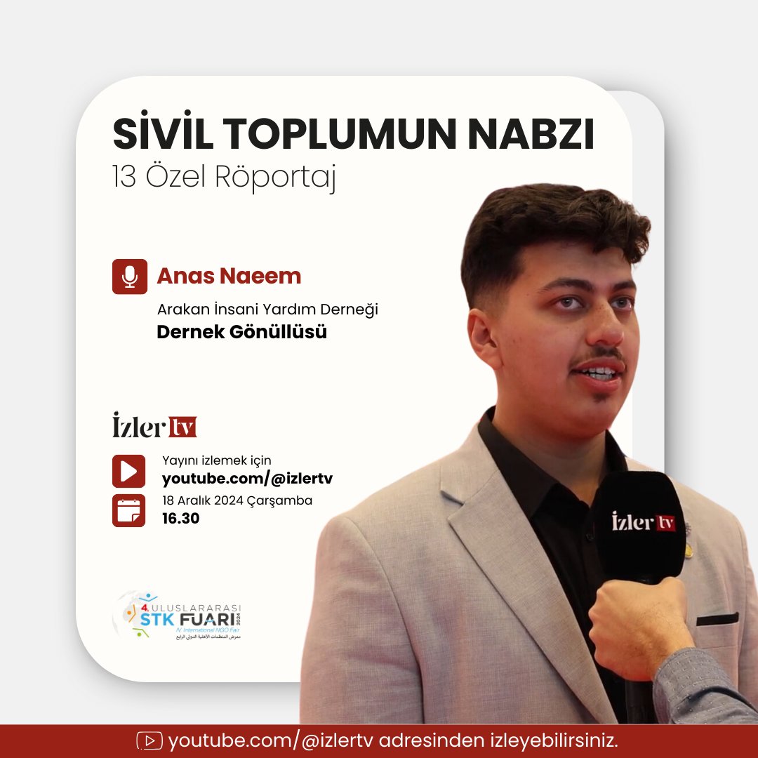 izlerTV's tweet photo. Arakan İnsan Yardım Derneği temsilcisiyle önemli bir röportaj gerçekleştirdik. 

#Arakan #İnsaniYardım #İzlerTV https://t.co/aB3iESY0Ho