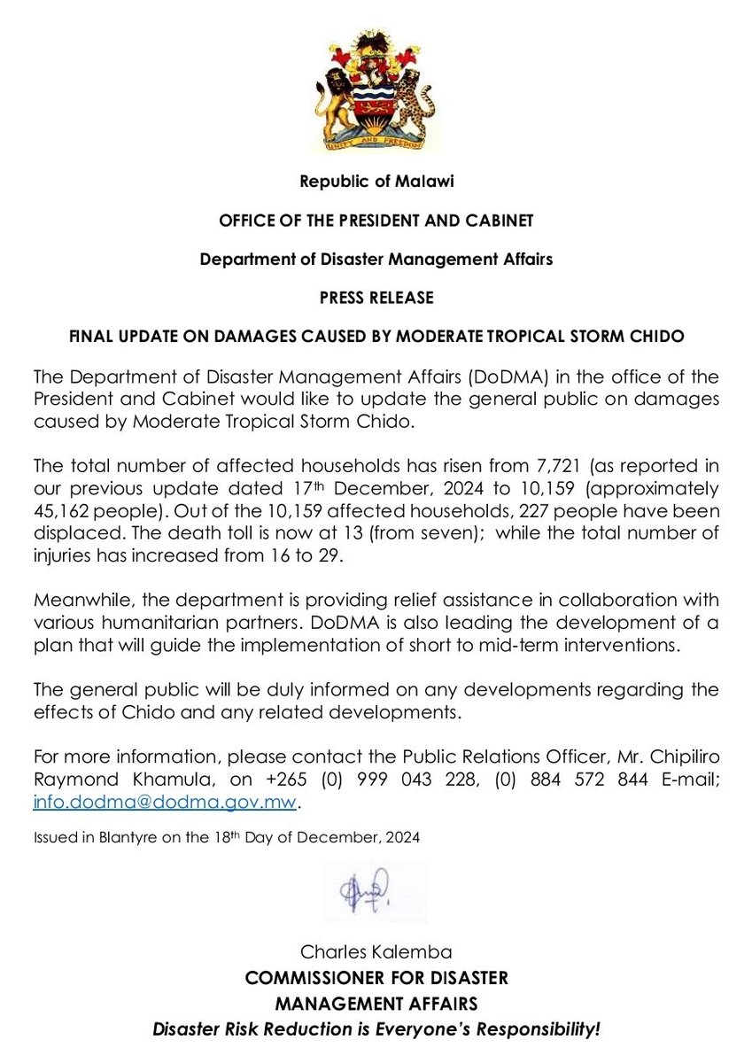 Department of Disaster Management Affairs-DoDMA (@disasterdept) on Twitter photo 