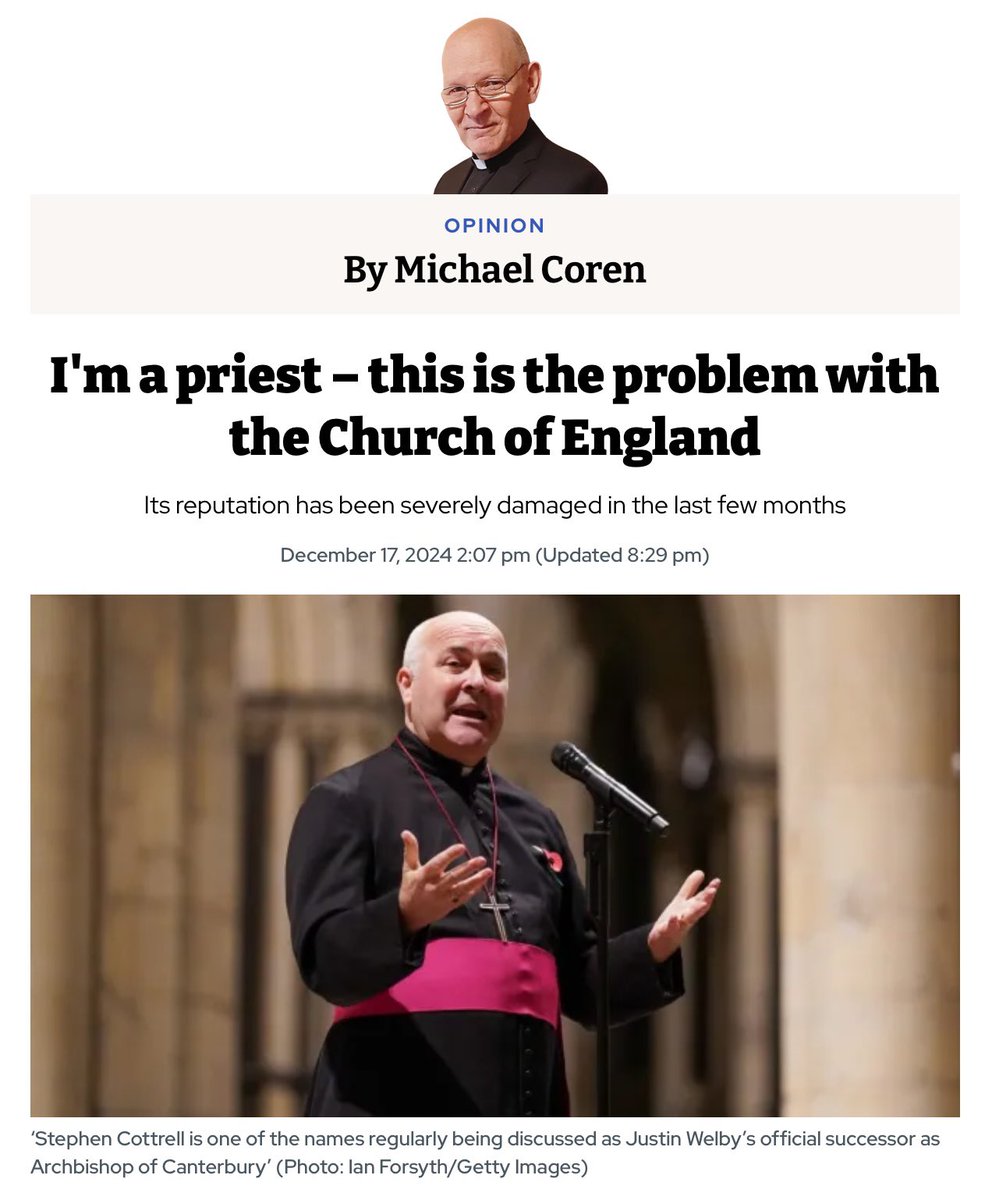 Don’t you just love the English language! ‘I’m a priest - this is the problem with the Church of England’ - I think that Michael is being a little hard on himself.
