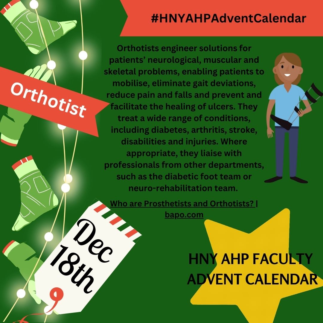 On the 18th day of Christmas HNY AHP Faculty gives to you - Orthotists 🎄