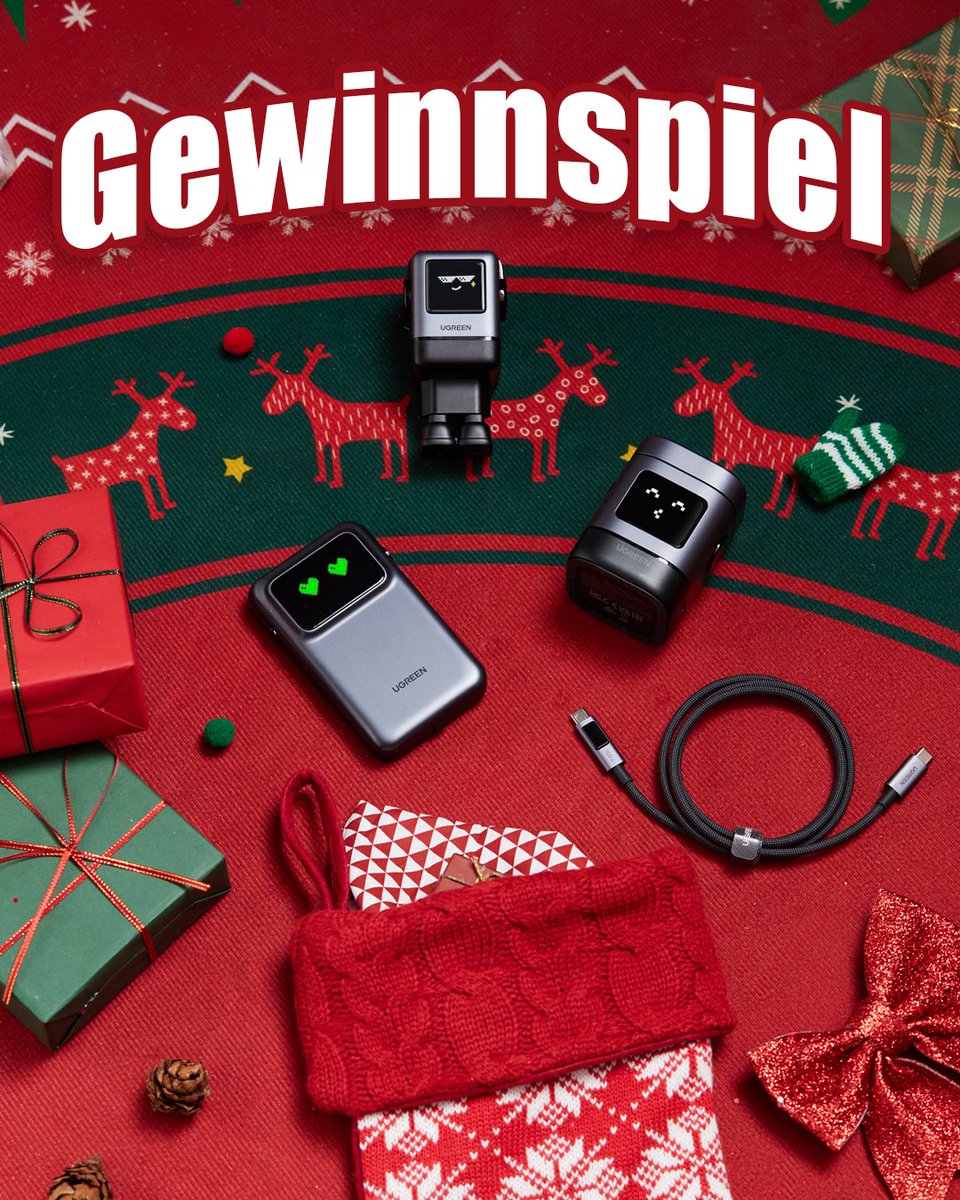HO HO HO! 🎅 Der Weihnachtsmann hat seinen Sack mit fantastischen UGREEN Uno Sets gepackt! 🎁 #GEWINNEN 

Mach dich bereit und versuch dein Glück bei unserem großen Weihnachts-Gewinnspiel! 🎄  

Die Teilnahme ist ganz einfach:  
👉 Folge unserer Seite <a href="/Ugreen_de/">UGREEN_de</a> 
👉 Markiere 2