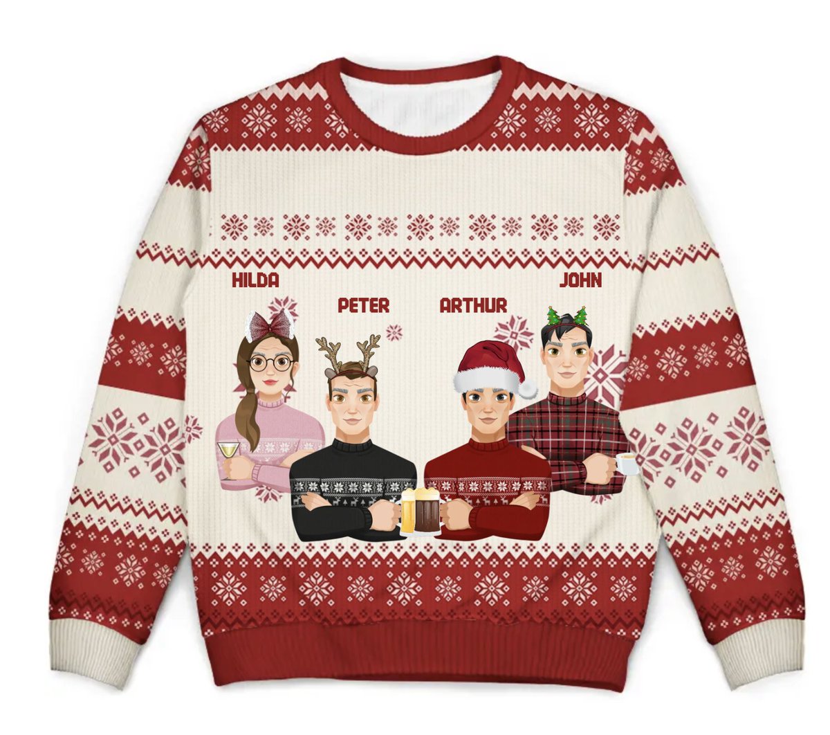 BBCentury's tweet image. Started this on a design-your-own-Christmas jumper website.
Stopped when I realised it looks nothing like Hilda Matheson, Peter Eckersley, Arthur Burrows and John Reith.