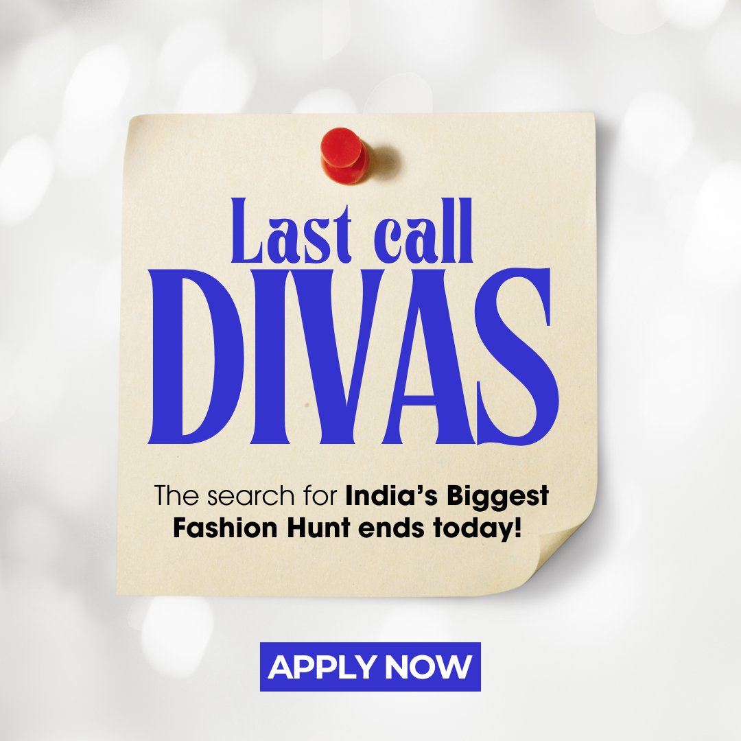 🚨 Final Call Alert! 🚨Here is your last chance to register for India's biggest fashion hunt - LIVA MISS DIVA 2024 - your ticket to becoming the next big sensation in fashion design, content creation and pageantry!  Log on to missdiva.com and APPLY NOW!