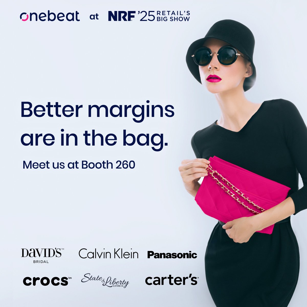 🛍️ Shopping for tech solutions to significantly boost margins at #NRF2025? Visit Onebeat at Booth #260 to learn how our inventory optimization and execution platform boosts margins by 3-5 points!

🎁 Sign up for a custom assessment &amp; enter our luxury giveaway—first prize: a