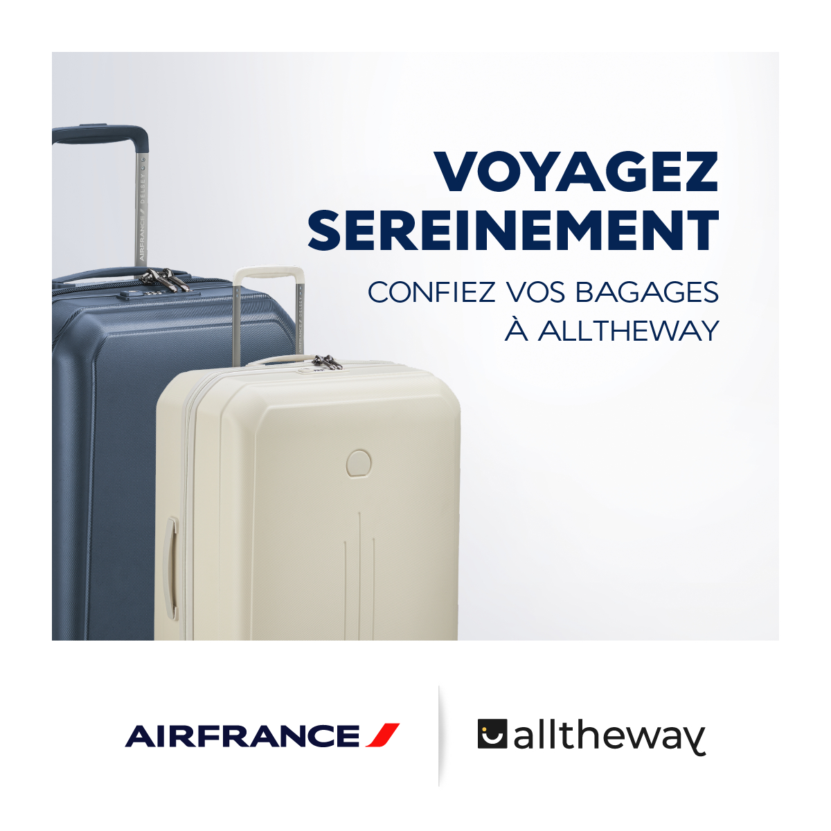 Voyagez l’esprit et les mains libres avec Alltheway, en Île-de-France. 
Au départ : Enregistrez vos bagages où vous voulez.
A l'arrivée : Récupérez vos bagages à l’adresse de votre choix.
Réservez le service : bit.ly/3DoQ67x.
