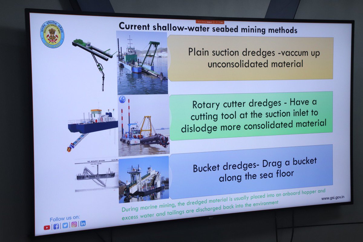 MinesMinIndia's tweet image. Dr. Saju Varghese, Director, GSI, shared detailed insights into the geology and mineral potential of the identified offshore blocks. He provided a technical deep dive into the 17 maiden offshore area mineral blocks up for auction in this tranche.

#OffshoreMining #InvestInIndia