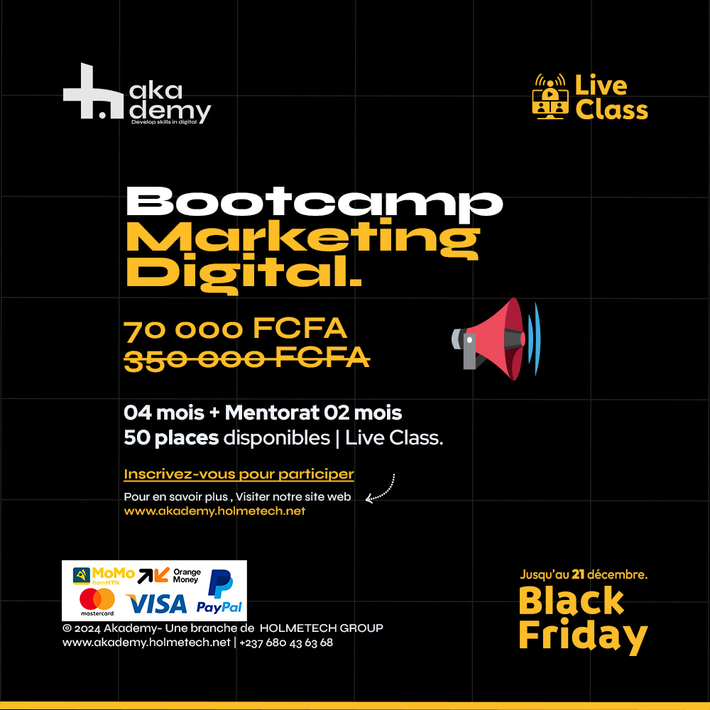 HMTAKADEMY's tweet photo. 🔥 Marketing Digital : boostez vos compétences avec -80% sur notre bootcamp 100% Live Class !
Maîtrisez SEO, Ads et stratégie digitale.
⏳ Offre jusqu’au 21 décembre.
👉 Inscrivez-vous : https://t.co/IX0jhciVXO

#MarketingDigital #Skills #Formation https://t.co/OYmWvEWyVo