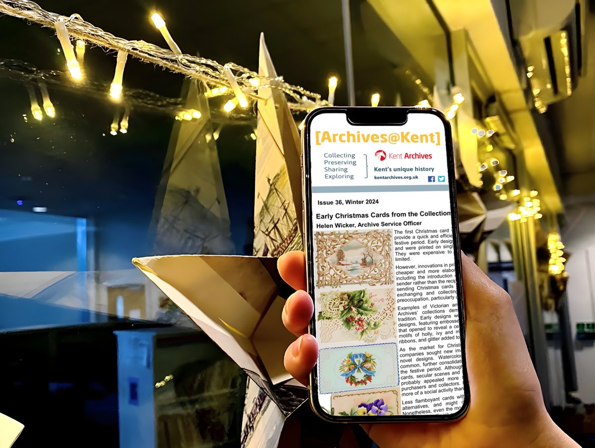 🗞️ Winter 2024 newsletter: bit.ly/3XPxt2D

See in the festive season with some early #Christmas cards from our collections, a hello from two new members of our archivist team, and an exploration into the 19th century gaol calendars from #Kent's Quarter Session records.