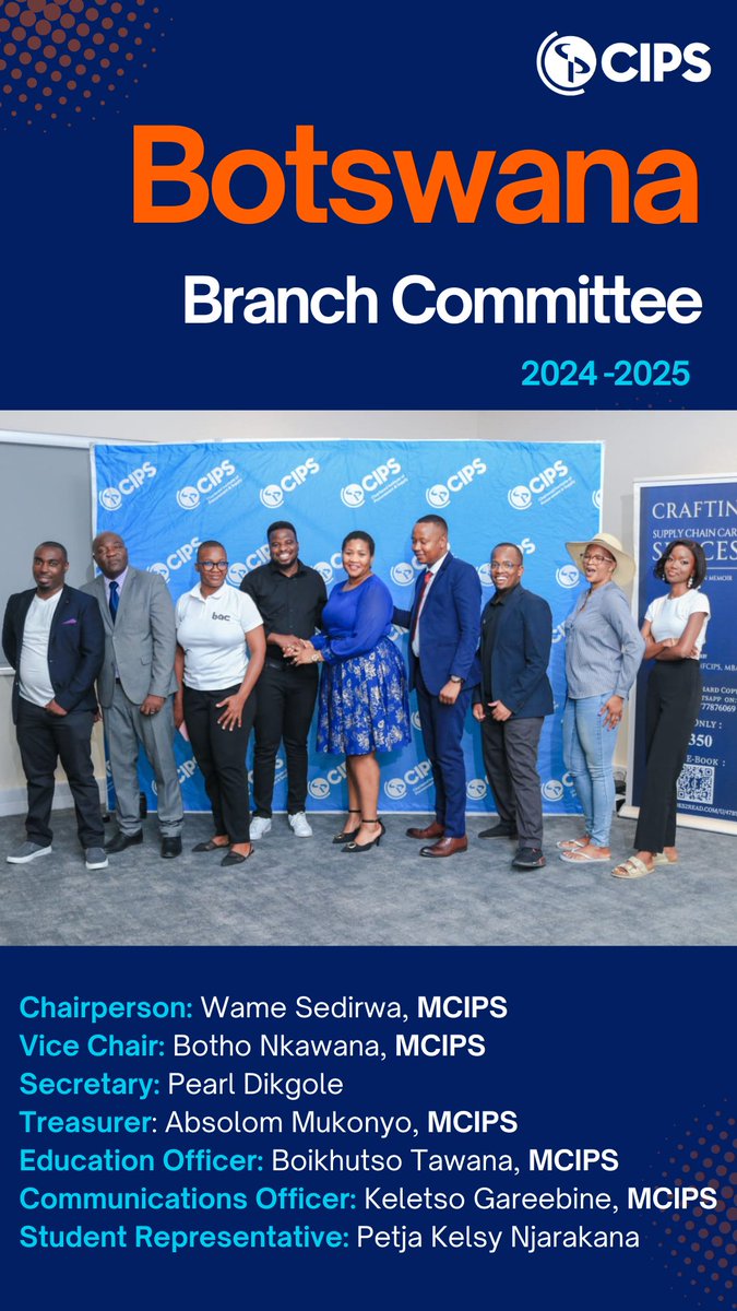 New CIPS Botswana Branch Committee.

Together, we will continue to elevate the profession, empower our members, and solidify CIPS’ role as the Professional Body of choice for Procurement and Supply in Botswana and Southern Africa.

#CIPS #CIPSBotswana #ProcurementProfession