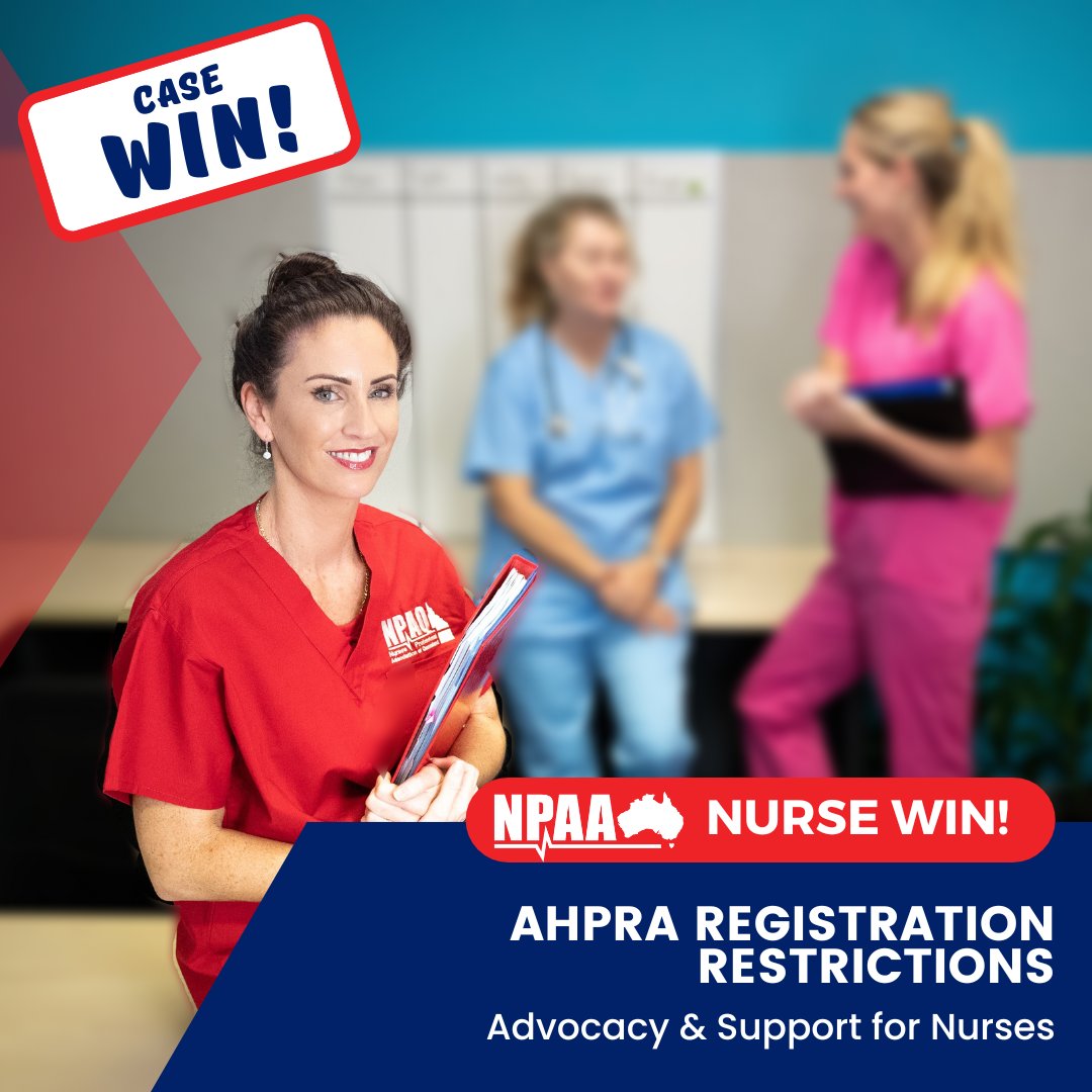 NursesVictoria's tweet photo. Case Win: AHPRA Registration Restrictions - Advocacy &amp; Support for Nurses
Read the full story: https://t.co/WDAbMFHCTp 

#NPAA #Nursing #Support #Advocacy #Union #Ahpra #Restrictions https://t.co/FLy1yM3WaU