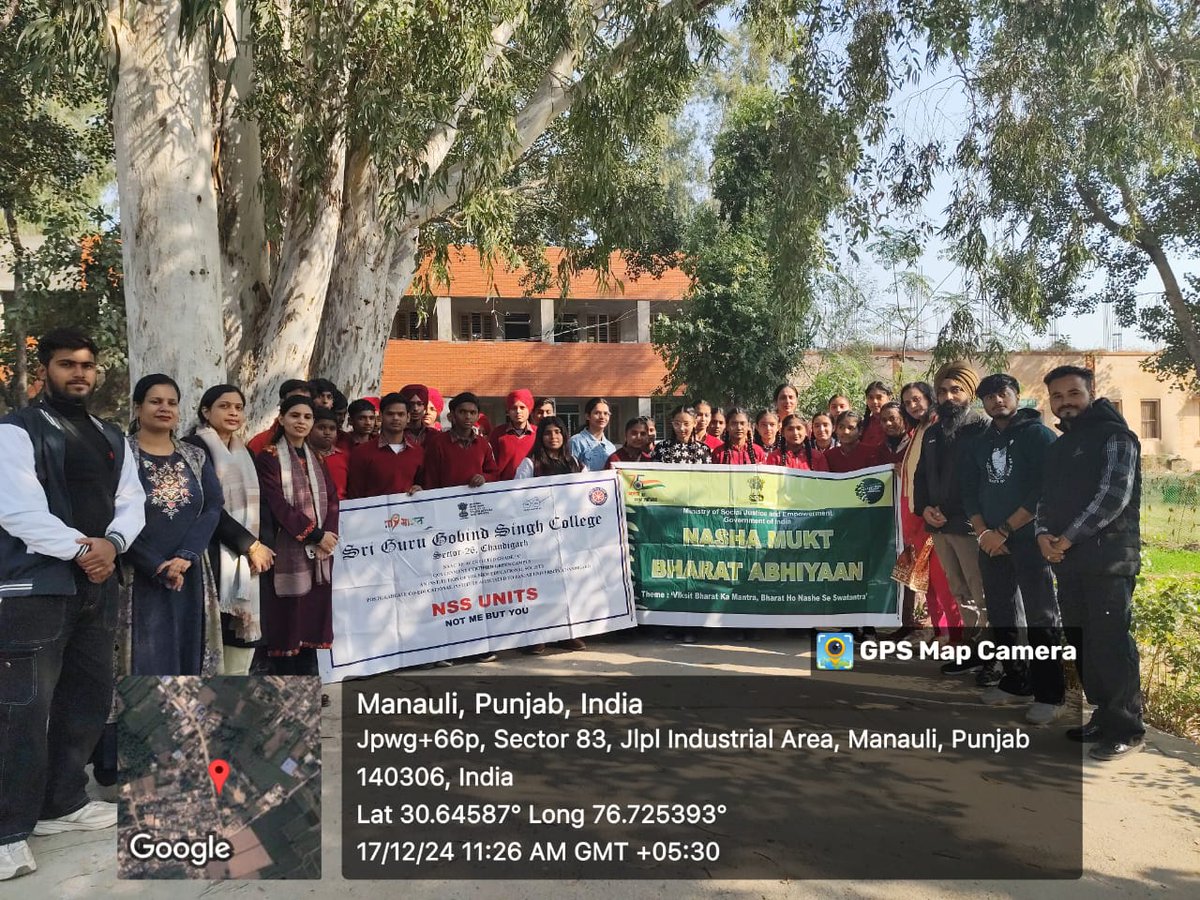 VADA Club of SGGS College, Sector 26, Chd, commemorated World Pollution Prevention Day, 2024, by organizing an educational visit to the Government Senior Secondary School in its adopted village, Manauli, Mohali, SAS Nagar, Punjab.
<a href="/PMOIndia/">PMO India</a>  <a href="/CMOPbIndia/">CMOPb</a> <a href="/ianuragthakur/">Anurag Thakur</a> <a href="/MSJEGOI/">Ministry of Social Justice & Empowerment, GOI</a>