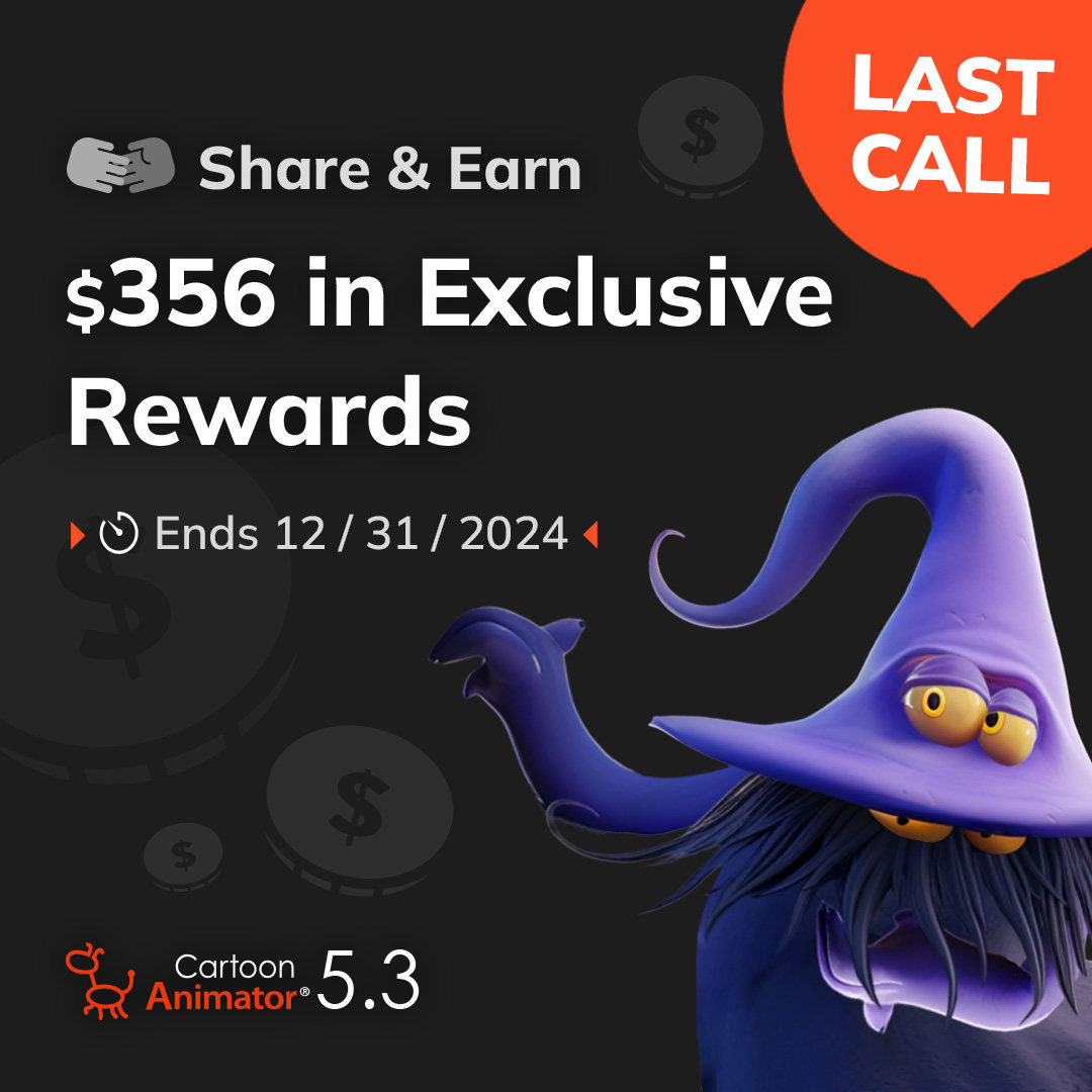 reallusion's tweet photo. 🚨 Final Call! Last Chance to Get #CartoonAnimator for FREE
Click the link and unlock 4 exclusive rewards worth $356 by sharing Cartoon Animator with your friends. Have fun animating together! ✨
https://t.co/VzQS5cuj7S
#2DAnimation #Friendreferral #freesoftware https://t.co/B2R9CJ1dpg