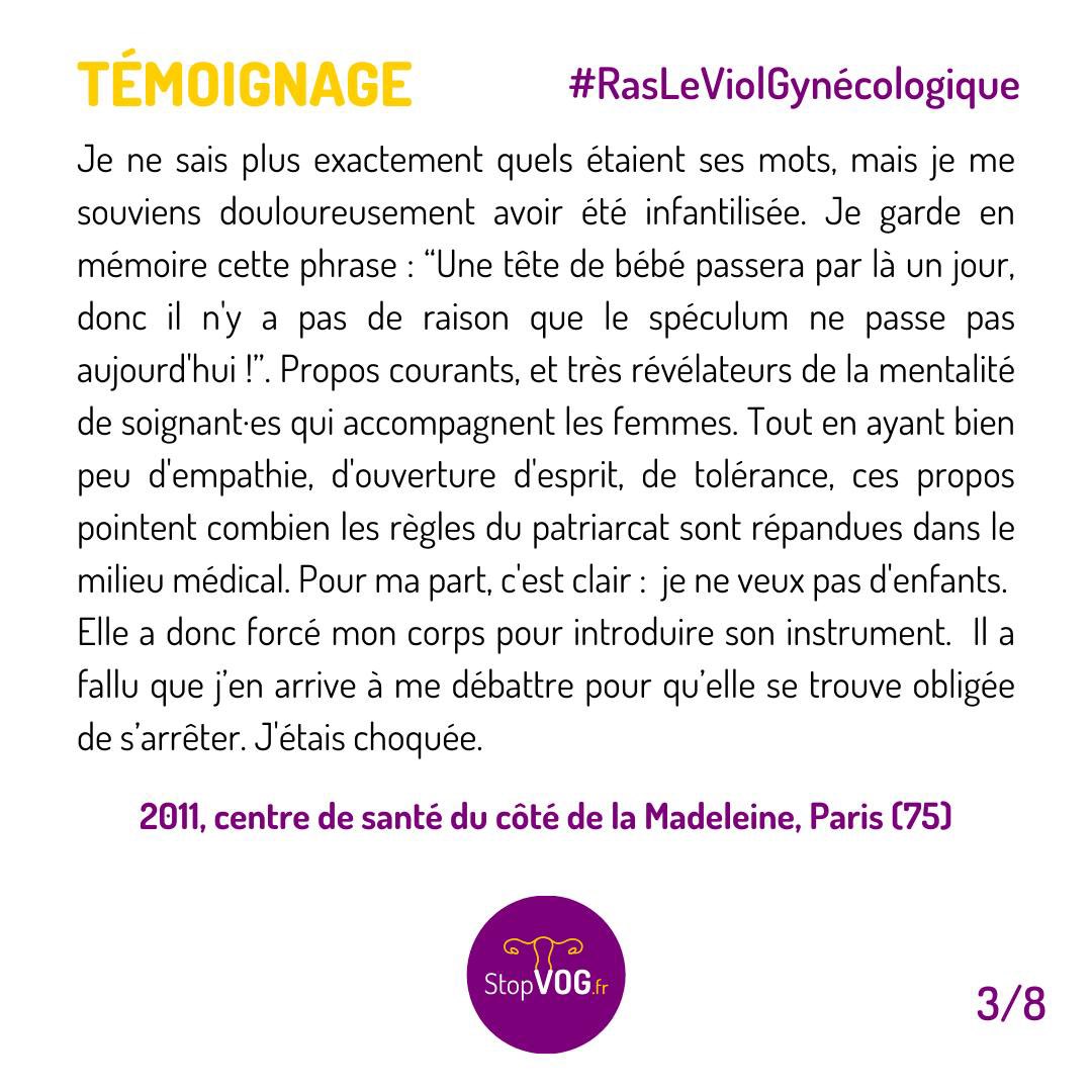 StopVOGfr's tweet photo. ⚠️Viol dans un cabinet privé près de la Madeleine à Paris (75)
⛔️ Selon la pénale : toute pénétration avec un objet par violence est un viol.
Il n’y a pas viol et viol, il y a VIOL.
Le vaginisme est une pathologie à ne pas nier.
#StopVOG
#MeTooMedecin
#Rasleviol
1/4
⤵️ https://t.co/QRJnnFeMC5