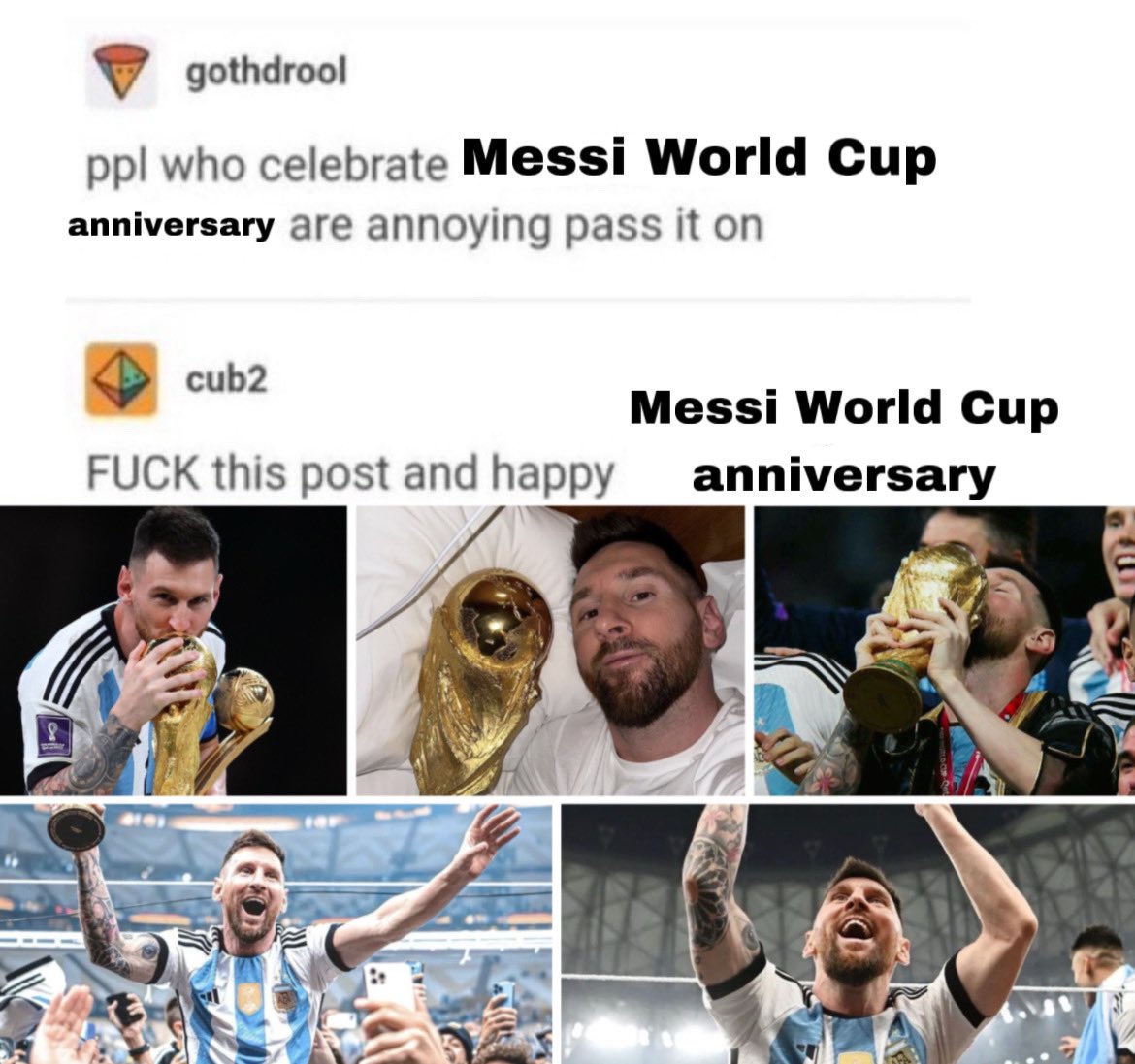 diasp8dri's tweet photo. Happy Messi World Cup anniversary day to those who celebrate https://t.co/omInC7sq3s