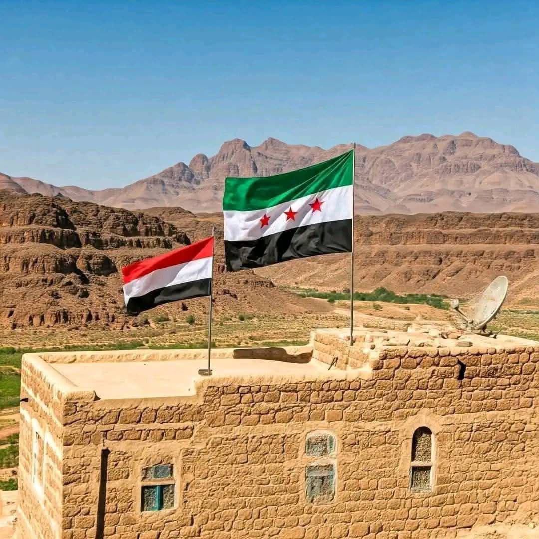 tarekchindeb's tweet photo. بيوت اليمن تتزين بعلم الثورة السورية 
حيا الله اليمن وعلى أمل التحرير الكامل لكل #اليمن https://t.co/YkOzUopf73