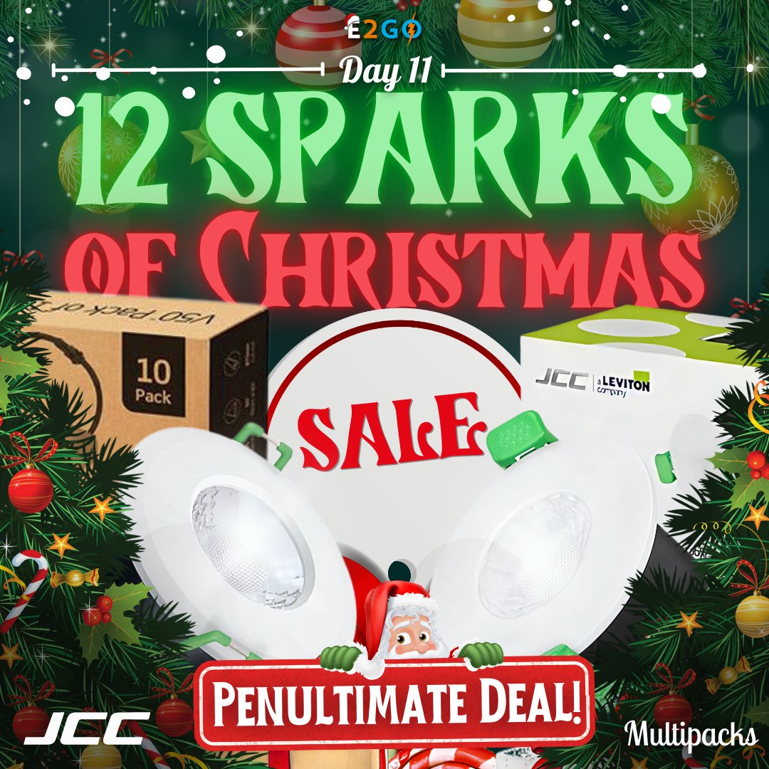 The2GoGroup's tweet photo. The penultimate deal is here! #12SparksofChristmas

Choose from:
✨ JCC V50 Ultra Shallow Colour Selectable LED Downlight (Pack of 10)
✨ JCC X50 Fire-rated Downlight (Pack of 10)
@JCCLighting 

Don’t miss out, and be ready for tomorrow’s grand finale! 🎄

#Downlights #Multipacks https://t.co/movr4zVI26