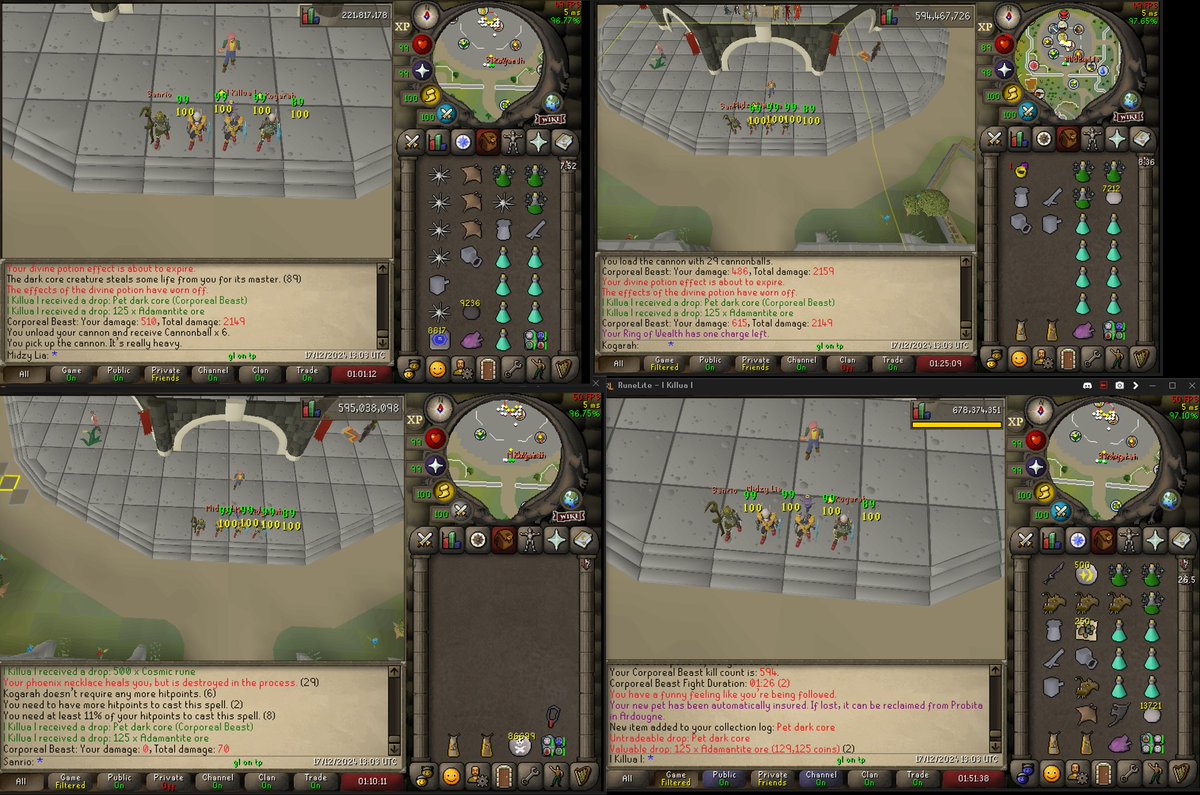 OSRS_Killua's tweet photo. Hit dragon on leagues the other day > login to main game and pull corp pet >:O https://t.co/OJ4QdW86VL