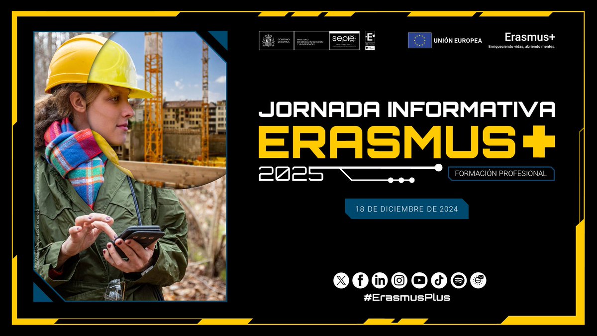 🔝Comenzamos la celebración de las diversas Jornadas Informativas #ErasmusPlus 2025 en formato híbrido, virtual y presencial.

¡Conéctate a los directos!

⬇️