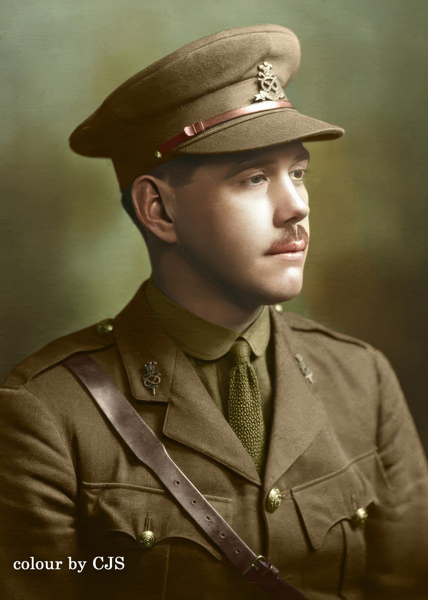 colourbyCJS's tweet image. Captain Arnold Leslie Johnson's family home was in Congleton, Cheshire. He enlisted early in the war and served with 5th Battalion, North Staffordshire Regiment. He was killed in action on 14th October 1918.
He is commemorated on the Tyne Cot Memorial. He was 27 years old.