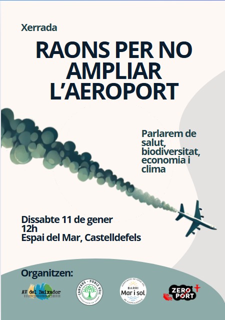 🗣️ Organitzem una xerrada a Castelldefels junt amb diverses associacions de veïns i col•lectius per al proper dissabte 11 de gener al migdia. Guardeu-vos la data i feu-ne difusió! 📢 #Raons #StopAmpliació