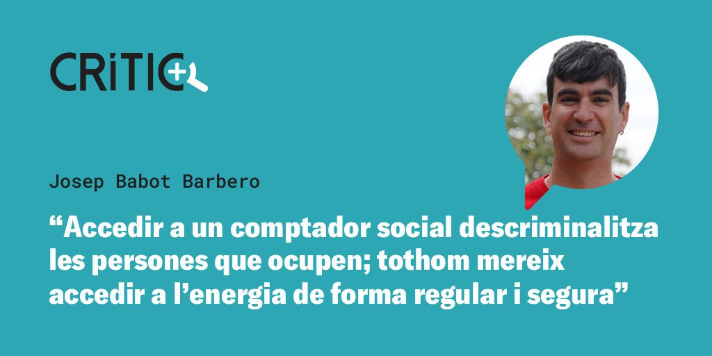 Xarxa per la sobirania energètica (Xse) (@xsecat) on Twitter photo Mereix tenir llum algú que okupa? 🤔
En @josepbabot (<a href="/APE_Cat/">Aliança contra la Pobresa Energètica</a>) exposa com l'energia és un dret bàsic, i negar-la en situacions d'ocupació agreuja les desigualtats.
Sovint, l’ocupació no és una tria, sinó una conseqüència de l’exclusió social.
✍️ Article elcritic.cat/opinio/josep-b… Mereix tenir llum algú que okupa? 🤔
En @josepbabot (<a href="/APE_Cat/">Aliança contra la Pobresa Energètica</a>) exposa com l'energia és un dret bàsic, i negar-la en situacions d'ocupació agreuja les desigualtats.
Sovint, l’ocupació no és una tria, sinó una conseqüència de l’exclusió social.
✍️ Article elcritic.cat/opinio/josep-b…