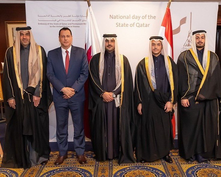 احتفلت سفارة دولة قطر والبعثة الدائمة لدى الأمم المتحدة في فيينا باليوم الوطني بحضور عدد من مسؤولي الوزارات والسفراء وممثلي البعثات الدبلوماسية والمنظمات الدولية.