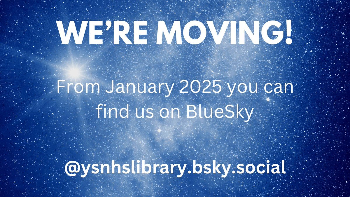 We're moving! 

From January 2025 we will be using BlueSky as our new platform for Library news and announcements. 

If you're also on BlueSky, please let us know in the comments below!