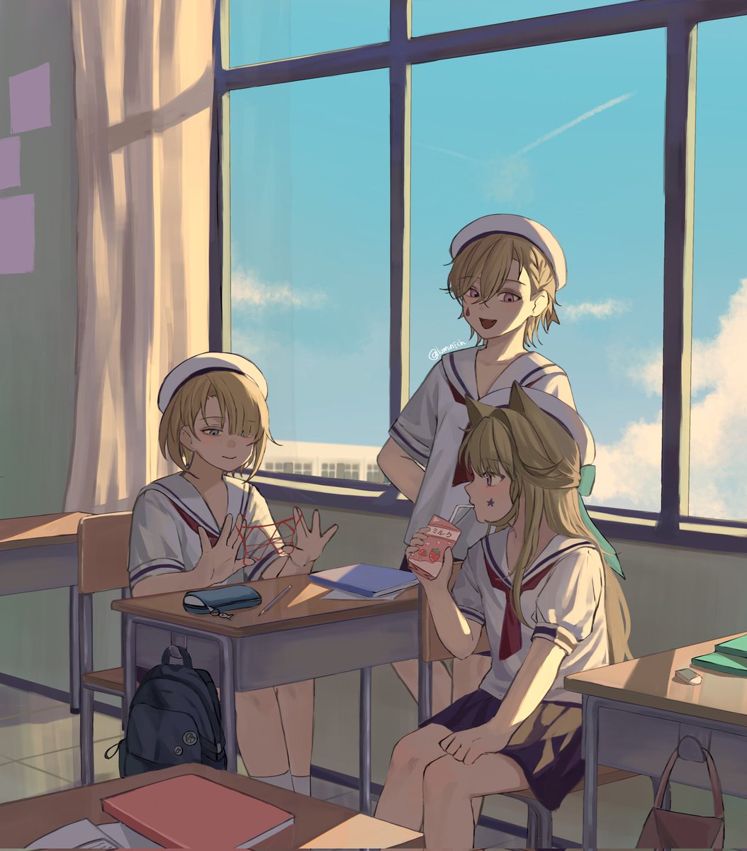 luminfch's tweet image. School AU
