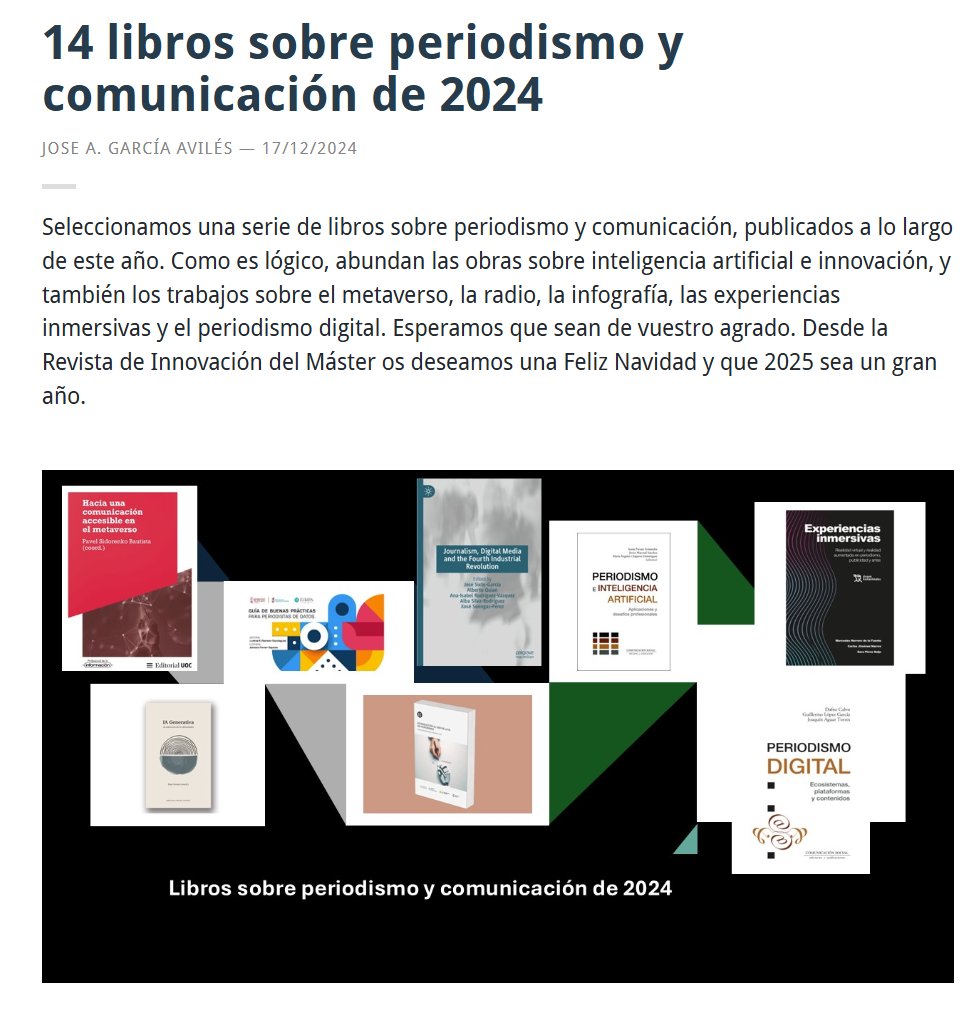 Lorena R. Romero-Domínguez (@lromerodguez) on Twitter photo ¡Buenas noticias! 🎉 La Guía sobre Buenas Prácticas para Periodistas de Datos ha sido seleccionada por <a href="/mipumh/">Innova en Periodismo</a> como obra de referencia en periodismo y comunicación del 2024. ¡Gracias <a href="/jagaraviles/">Jose A. García Avilés</a> por las recomendaciones! 🚀📚 #PeriodismoDeDatos #Comunicación2024 ¡Buenas noticias! 🎉 La Guía sobre Buenas Prácticas para Periodistas de Datos ha sido seleccionada por <a href="/mipumh/">Innova en Periodismo</a> como obra de referencia en periodismo y comunicación del 2024. ¡Gracias <a href="/jagaraviles/">Jose A. García Avilés</a> por las recomendaciones! 🚀📚 #PeriodismoDeDatos #Comunicación2024