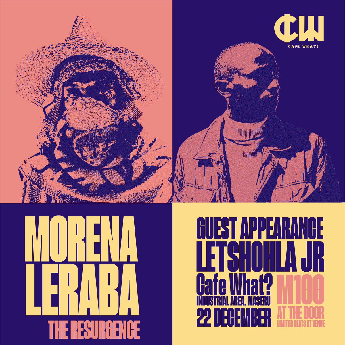 MUSIC in Maseru | @MorenaLeraba is coming home — after playing shows in Africa and EU region this year, it is such a privilege to be able to showcase our genre-bending sound in Lesotho. @CafeWhatLes Maseru [22/12 - 19:00]. APPEARANCE : @LetshohlaJr — ADMISSION : M100 at the DOOR
