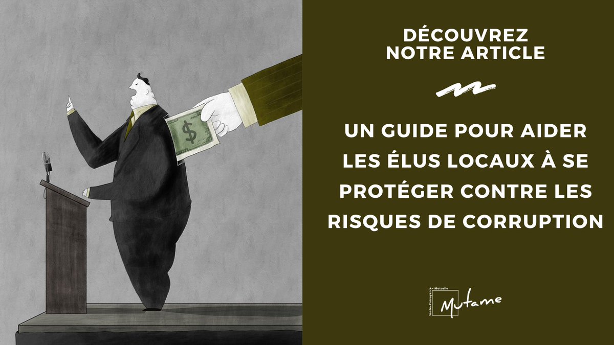 Un guide pratique vient d'être dévoilé par l’Agence française anticorruption (AFA) et l’Association des maires de France (#AMF) afin de protéger les élus locaux des risques de #corruption. #collterr cutt.ly/4eBUT9Hf