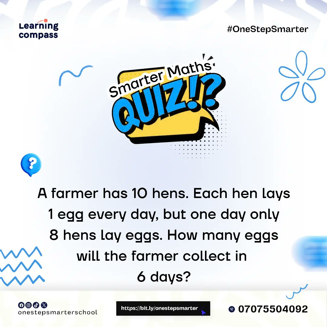 OnestepsmarterS's tweet photo. Hello There, In the spirit of Christmas, let's count some eggs!
Oh Ye Smarter People, Let's drop our smart answer!!!!
Learn Differently With Onestepsmarter online school
Register Your Child Today!
#onestepsmarter
#personalizedlearning
#learning
#criticalthinking
#logical https://t.co/qXuCsiZ49e