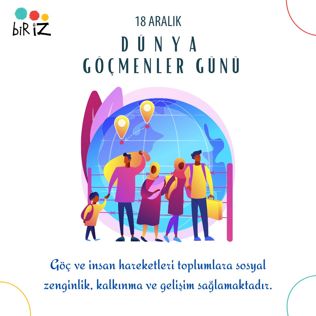 BirizDernegi's tweet photo. 📣 Bugün 18 Aralık Dünya Göçmenler Günü
🔎 Göç, uygarlıkları şekillendiren ve tarihe yön veren sosyal bir olgudur. Günümüzde milyonlarca insan daha iyi bir gelecek umuduyla farklı yerlere göç ediyor. İnsan hareketleri toplumlara zenginlik katar, ilerleme ve gelişime katkı sağlar+ https://t.co/HRbom98IqT
