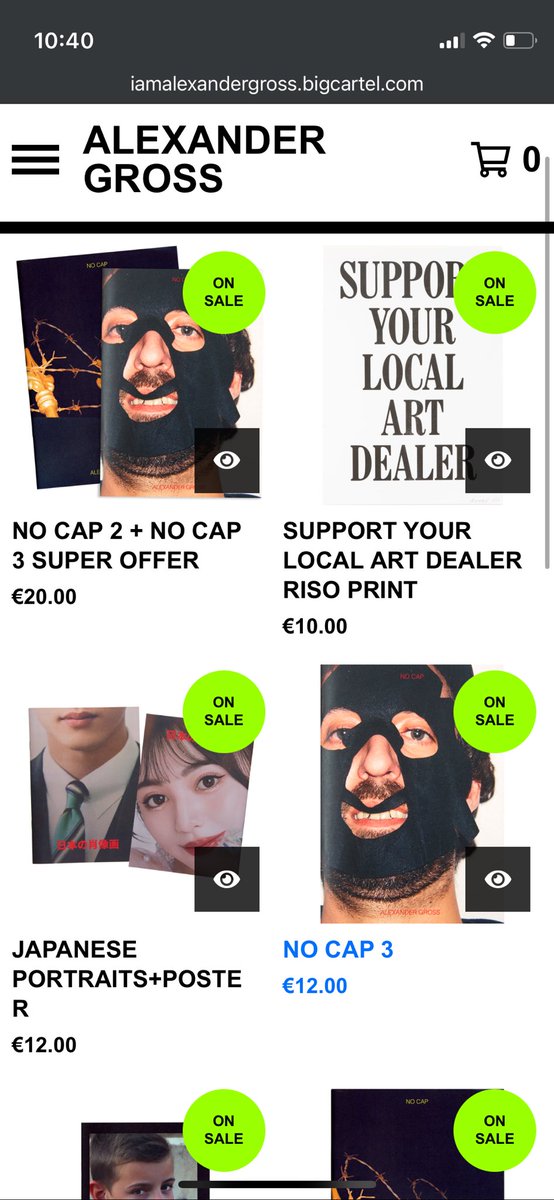 Todo rebajado en mi tienda online 
Solo esta semana 
¡First come first served! 🛍️

iamalexandergross.bigcartel.com