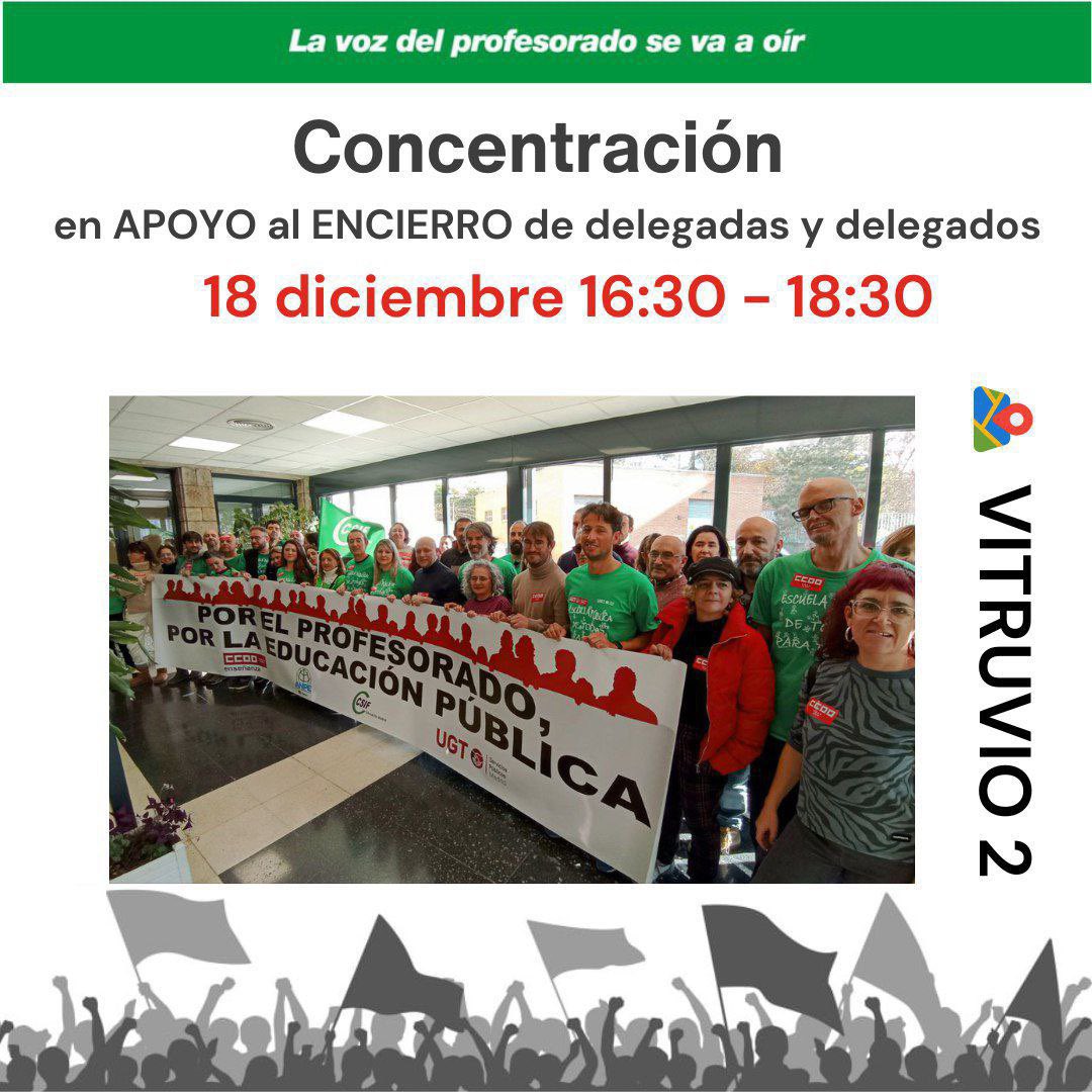 🟩🟢 MIÉRCOLES 18D

🟢🟩 Concentración en apoyo al #EncierroPorLaPública

⏰16:30-18:30

📍DAT Capital C/ Vitruvio, 2

mareaverdemadrid.blogspot.com/2024/12/18-12-…

🗣️ <a href="/IdiazAyuso/">Isabel Díaz Ayuso</a>, <a href="/EVicianaDuro/">Emilio Viciana</a>, desde todos los sectores de la Comunidad educativa seguiremos luchando para defender la #EducaciónPública