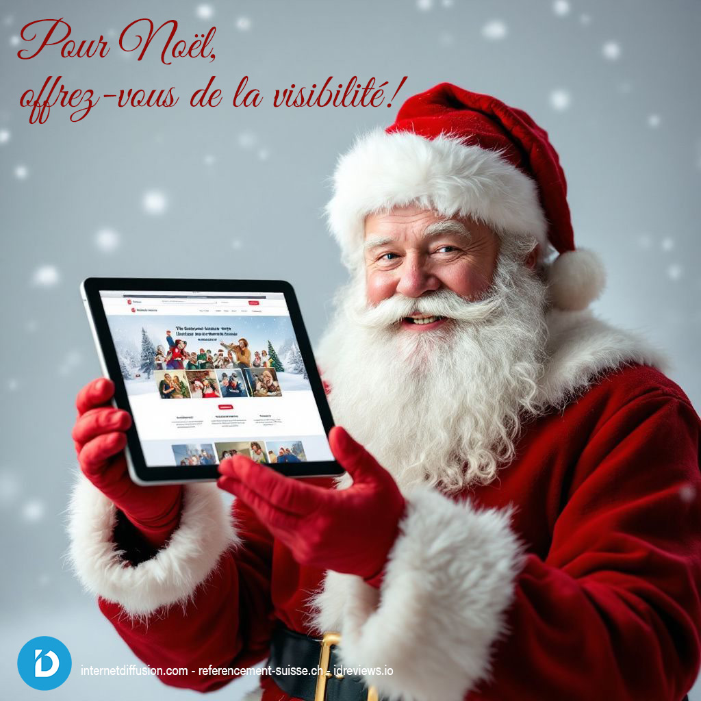 IDSuisse's tweet photo. À l'ère du numérique, le Père Noël a compris que le plus beau des cadeaux pour votre entreprise est une présence en ligne remarquable. Nous transformons votre visibilité digitale pour vous permettre de briller sur le web 🌟 1 an de https://t.co/nHpkSK6gnc offert jusqu'à Noël! https://t.co/llBUVHayUX