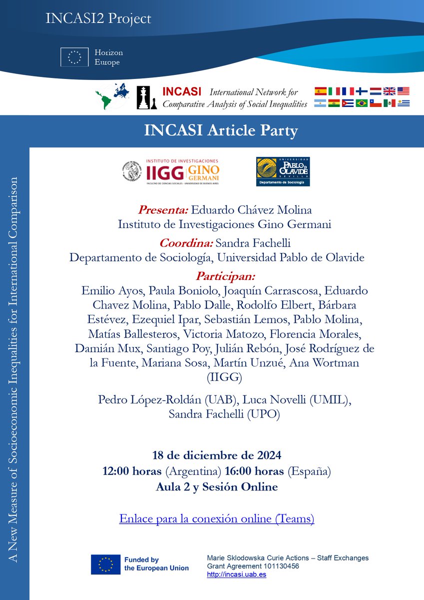 🆕Hoy tendrá lugar el #INCASIArticleParty presentado por Eduardo Chávez Molina de <a href="/iigguba/">IIGG uba</a>

🕓16h (España) - 12h (Argentina)

📍Aula 2 (@SociologiaUpo)

💻Enlace a Teams: teams.microsoft.com/l/meetup-join/…