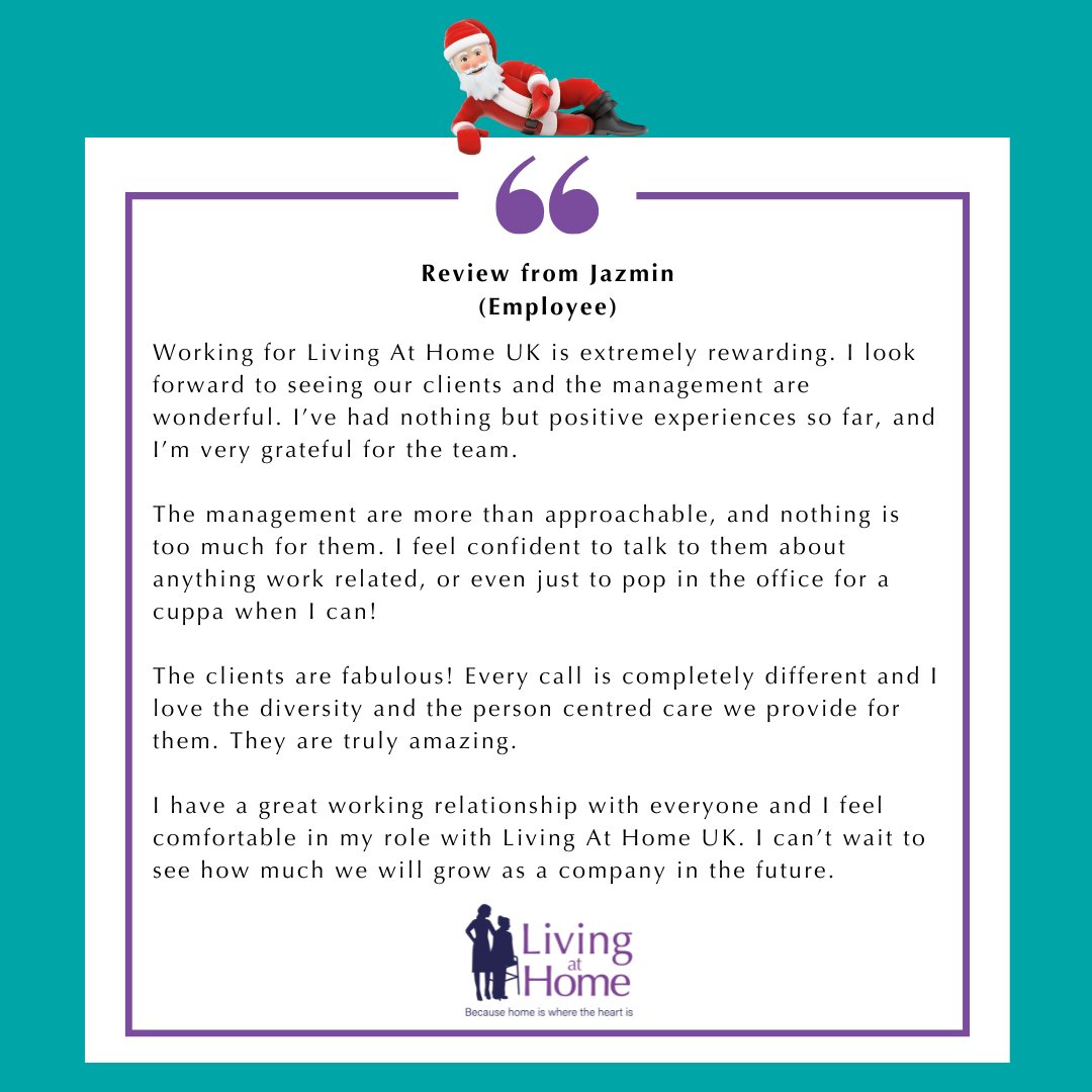 🌟 A Heartfelt Thank You to Our Amazing Team 🌟

We’re so grateful to have such dedicated and passionate individuals as part of our Living at Home family. 💜

One of our incredible employees recently shared how much they enjoy working with us, and her words made us very proud.